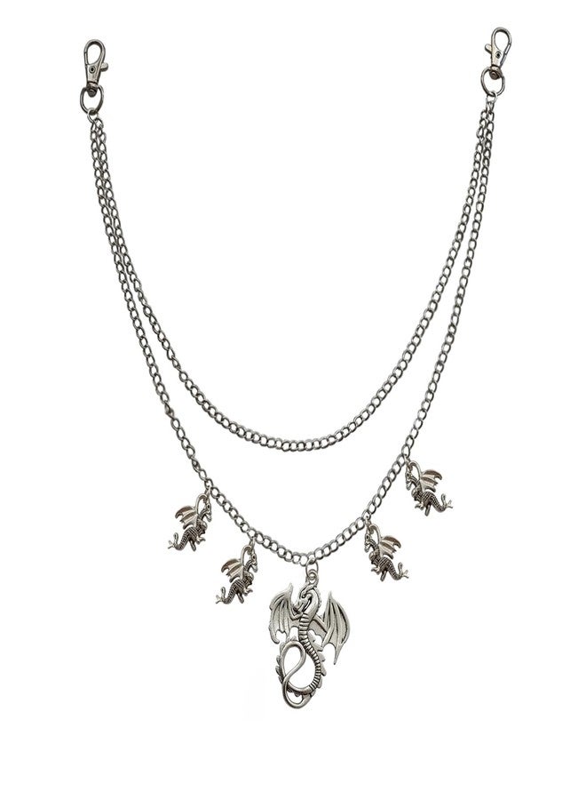 AETYWYEIN Dragon Pendant Pant Chain, Western Mythology Cool Charm Jeans Accessories, Hip Hop Layered Belt Chains, Quirky Jewelry for DIY Bags, Pocket Chain - Image 1